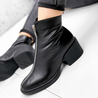 Женские ботинки черные на каблуке натуральная кожа SOFA 1-1, 41, деми, байка