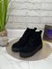Женские ботинки - хайтопы черные на платформе натуральная замша TOPI 1-3, 36, зима, набивная шерсть