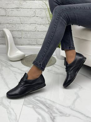 Женские туфли черные на низком ходу натуральная кожа KENYA 1-4, 41, деми, натуральная кожа