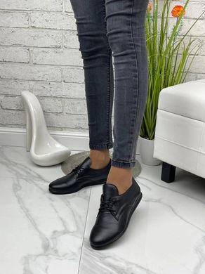 Жіночі туфлі чорні на низькому ходу натуральна шкіра KENYA 1-4, 41, деми, натуральна шкіра