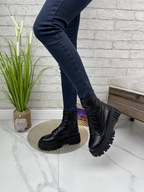 Женские высокие ботинки на платформе со шнурками из натуральной кожи LOT 1-2, 36, зима, набивна вовна