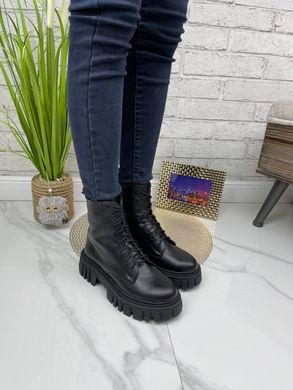 Женские высокие ботинки на платформе со шнурками из натуральной кожи LOT 1-2, 41, деми, байка