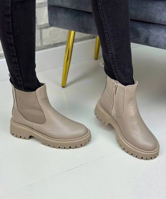 Жіночі черевики челсі на платформі зі шнурками натуральна шкіра DAFI 1-2, 36, зима, набивна вовна