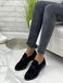 Жіночі туфлі на низькому ходу на шнурках чорні натуральна замша NIDA 1-2, 36, деми, натуральна шкіра