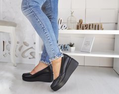 Женские туфли черные на танкетке натуральная кожа EMIO 2, 41, деми, натуральная кожа