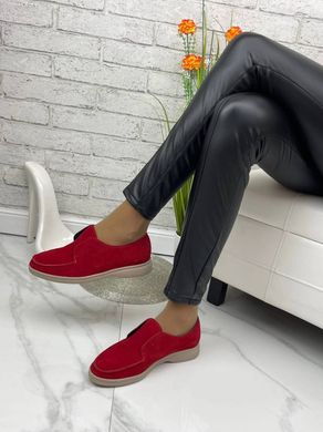 Женские туфли на низком ходу красные натуральная замша MAVI 1-3, 41, деми, натуральная кожа