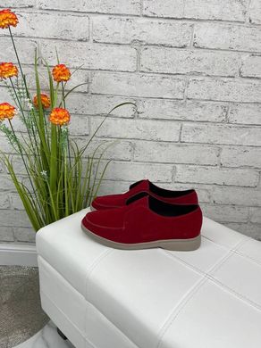 Женские туфли на низком ходу красные натуральная замша MAVI 1-3, 36, деми, натуральная кожа