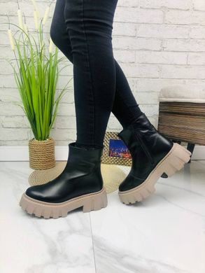 Женские ботинки на платформе черные натуральная кожа SOTA 1-3, 41, деми, байка