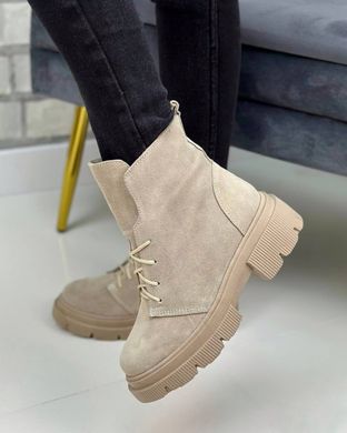 Женские ботинки на шнурках натуральная замша LILO 1-3, 36, зима, набивная шерсть