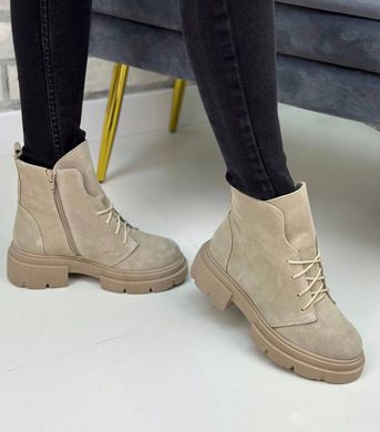 Жіночі черевики на шнурках натуральна замша LILO 1-3, 36, зима, набивна вовна