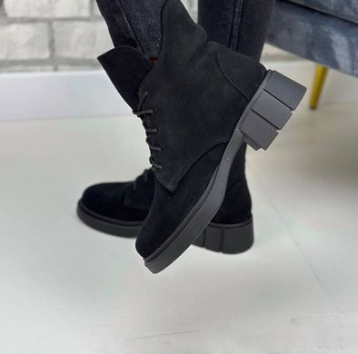 Женские ботинки на невысоком каблуке натуральная замша ALKI 1-2, 41, деми, байка