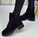 Женские ботинки на невысоком каблуке натуральная замша ALKI 1-2, 36, зима, набивная шерсть