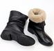 Жіночі черевики з натуральної шкіри чорні без каблука MALIKA 2-5, 36, зима, набивна вовна