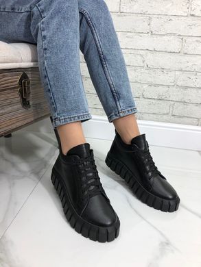 Женские ботинки на платформе черные натуральная кожа MEGAN 1-4, 41, деми, байка