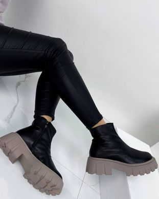 Женские ботинки на платформе черные натуральная кожа LIRA 1-3, 36, зима, набивная шерсть