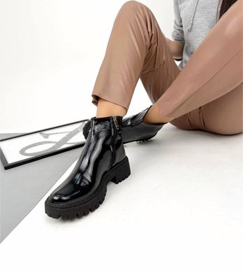 Женские ботинки челси натуральный лак KANA 1-3, 36, зима, набивная шерсть