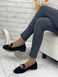 Жіночі туфлі - лофери з ланцюгом на низькому ходу чорні натуральна замша MAXME 1-2, 41, деми, натуральна шкіра