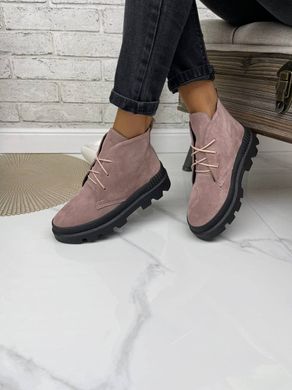 Женские ботинки на платформе на шнурках натуральная замша KIRAT 1-1, 36, зима, набивная шерсть