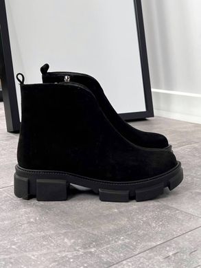 Жіночі черевики чорні на фігурної підошві натуральна замша POTI 1-1, 41, деми, байка
