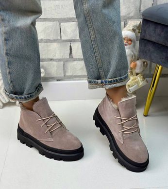 Женские ботинки на платформе на шнурках натуральная замша KIRAT 1-1, 41, деми, байка