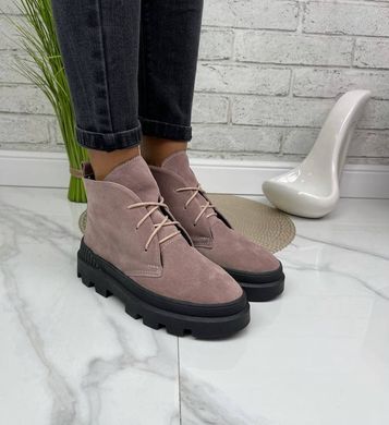 Женские ботинки на платформе на шнурках натуральная замша KIRAT 1-1, 41, деми, байка