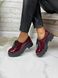 Жіночі туфлі на платформі на шнурках бордо натуральний лак SONA 1-3, 41, деми, натуральна шкіра