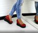 Жіночі туфлі червоні на танкетці натуральна шкіра MIO 1-1, 41, деми, натуральна шкіра