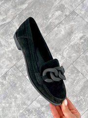 Жіночі туфлі - лофери з ланцюгом натуральна замша SIRA 2-3, 41, деми, натуральна шкіра