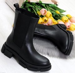 Женские ботинки на платформе черные натуральная кожа NEVO 1-2, 41, деми, байка