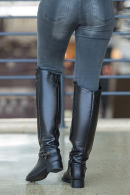 Жіночі чоботи високі з натуральної шкіри ELEN 1-2, 35, зима, набивна вовна