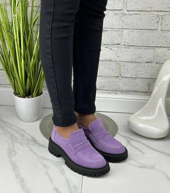 Женские туфли - лоферы на платформе натуральная замша NIKOL 1-1, 41, деми, натуральная кожа