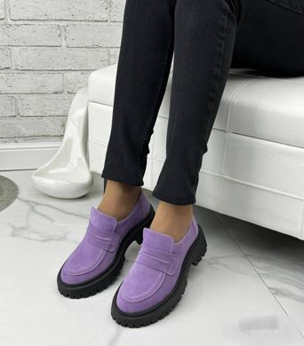 Жіночі туфлі - лофери на платформі натуральна замша NIKOL 1-1, 36, деми, натуральна шкіра