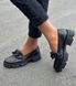 Женские туфли - лоферы на платформе с цепью натуральная кожа DEDA 2-2, 36, деми, натуральная кожа