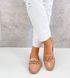 Жіночі туфлі - лофери з ланцюгом на низькому ходу пудра натуральний лак MAXME 2-1, 36, деми, натуральна шкіра