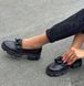 Женские туфли - лоферы на платформе с цепью натуральная кожа DEDA 2-2, 36, деми, натуральная кожа