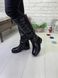 Жіночі чоботи з натуральної шкіри чорні без каблука ELEN 2-1, 41, деми, байка