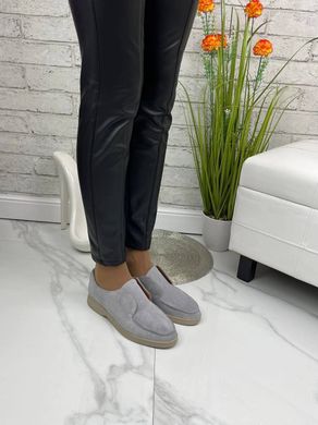 Жіночі туфлі на низькому ходу сірі натуральна замша MAVI 3-1, 41, деми, натуральна шкіра