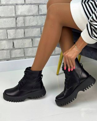 Женские ботинки на шнурках на платформе натуральная кожа ТЕТА 1-1, 41, деми, байка