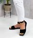 Жіночі босоніжки квадратний носок чорні натуральна замша BONNI 2-2, 36, літо, натуральна шкіра