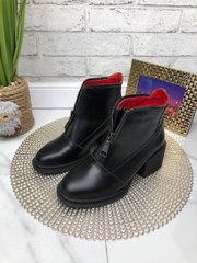 Женские ботинки черные не высокий каблук натуральная кожа SONA 1-2, 41, деми, байка