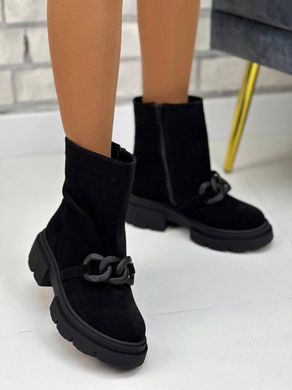 Женские ботинки с цепью на платформе натуральная замша TONA 1-2, 36, зима, набивная шерсть