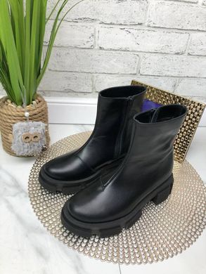 Женские ботинки черные на фигурной подошве натуральная кожа ASPER 1-2, 36, зима, набивная шерсть