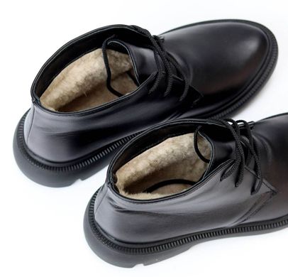 Жіночі черевики на низькому ходу на шнурках натуральна шкіра TIRO 3-1, 36, зима, набивна вовна