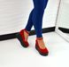 Женские туфли красные на танкетке натуральная замша RINA 7, 41, деми, натуральная кожа