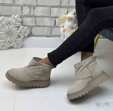 Зимние женские ботинки - угги на платформе натуральная замша ARCTICK 1-1, 41, зима, набивная шерсть