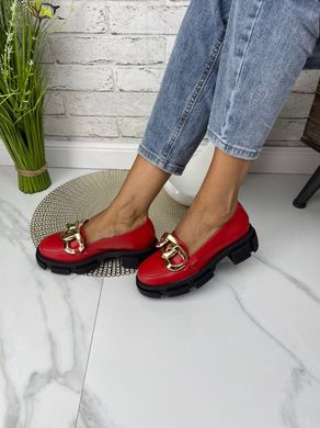 Женские туфли - лоферы на платформе с цепью натуральная кожа RETRO 1-2, 36, деми, натуральная кожа