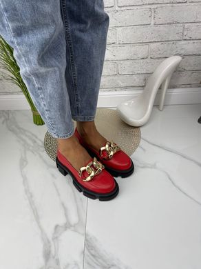 Женские туфли - лоферы на платформе с цепью натуральная кожа RETRO 1-2, 41, деми, натуральная кожа