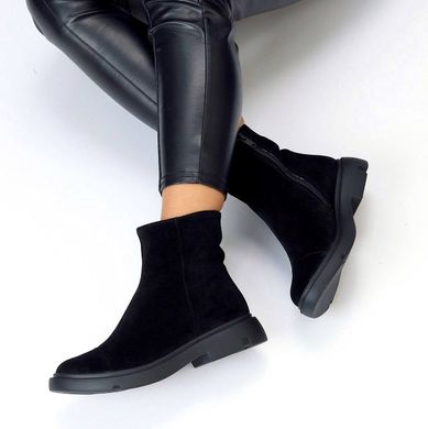 Женские челси ботинки на низком ходу натуральная замша RIM 1-2, 36, зима, набивная шерсть