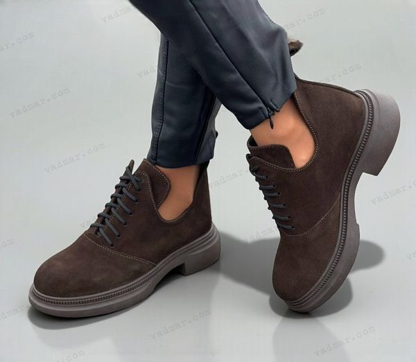 Жіночі черевики на платформі натуральна замша DORI 1-3 20326-36 фото