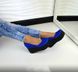 Женские туфли синие на танкетке натуральная замша MIO 1-2, 36, деми, натуральная кожа